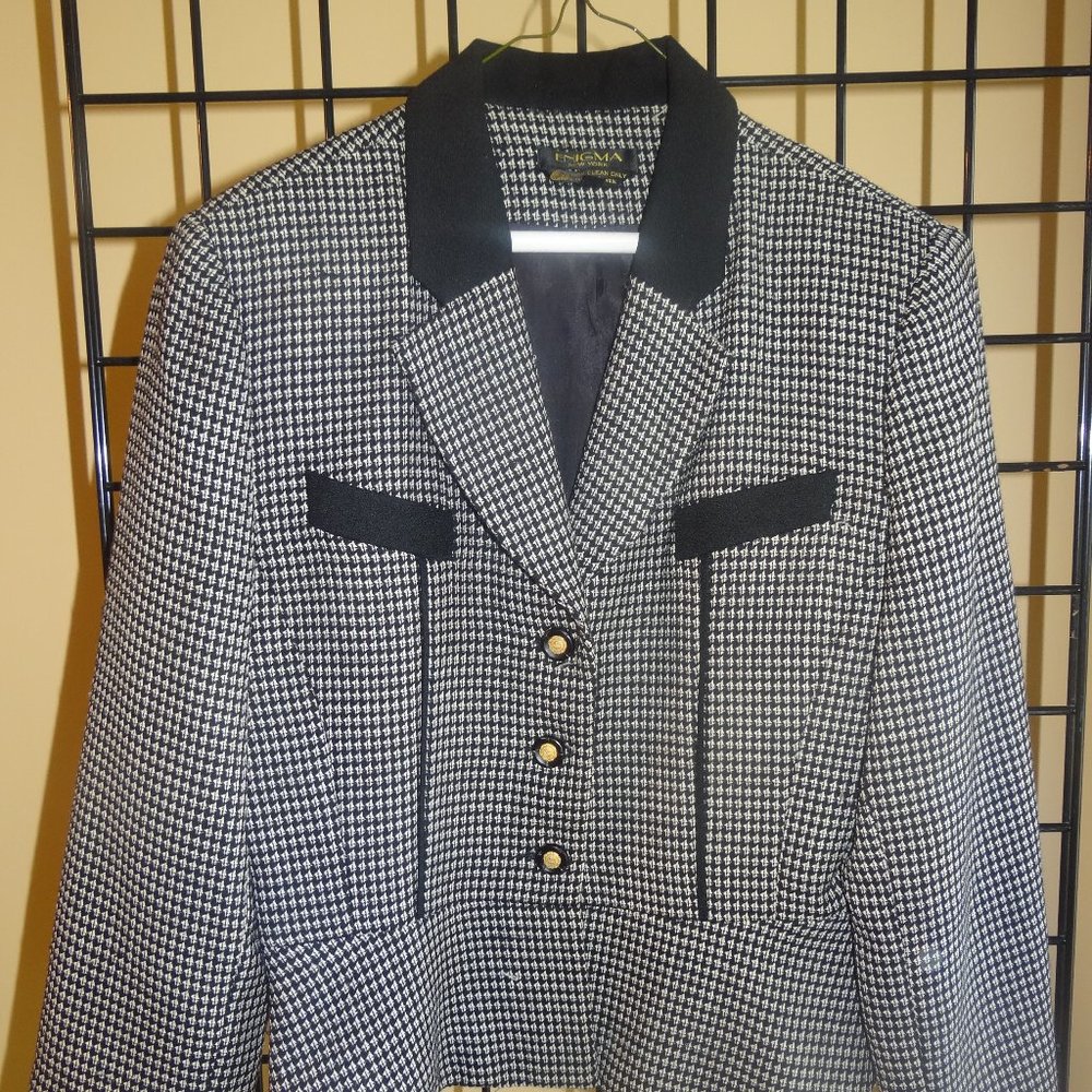 Enigma New York Houndstooth Blazer - Sz: 12